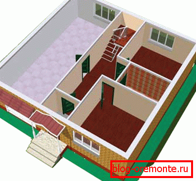 Progetto di casa in cemento tridimensionale Progetto di casa in cemento tridimensionale